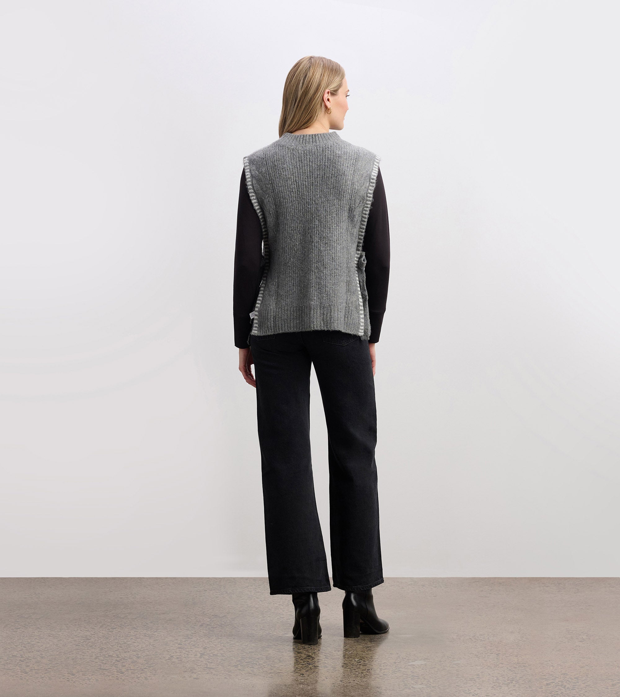 Side-Tie Sweater Vest - Charcoal Melange | Hatley Discount Women