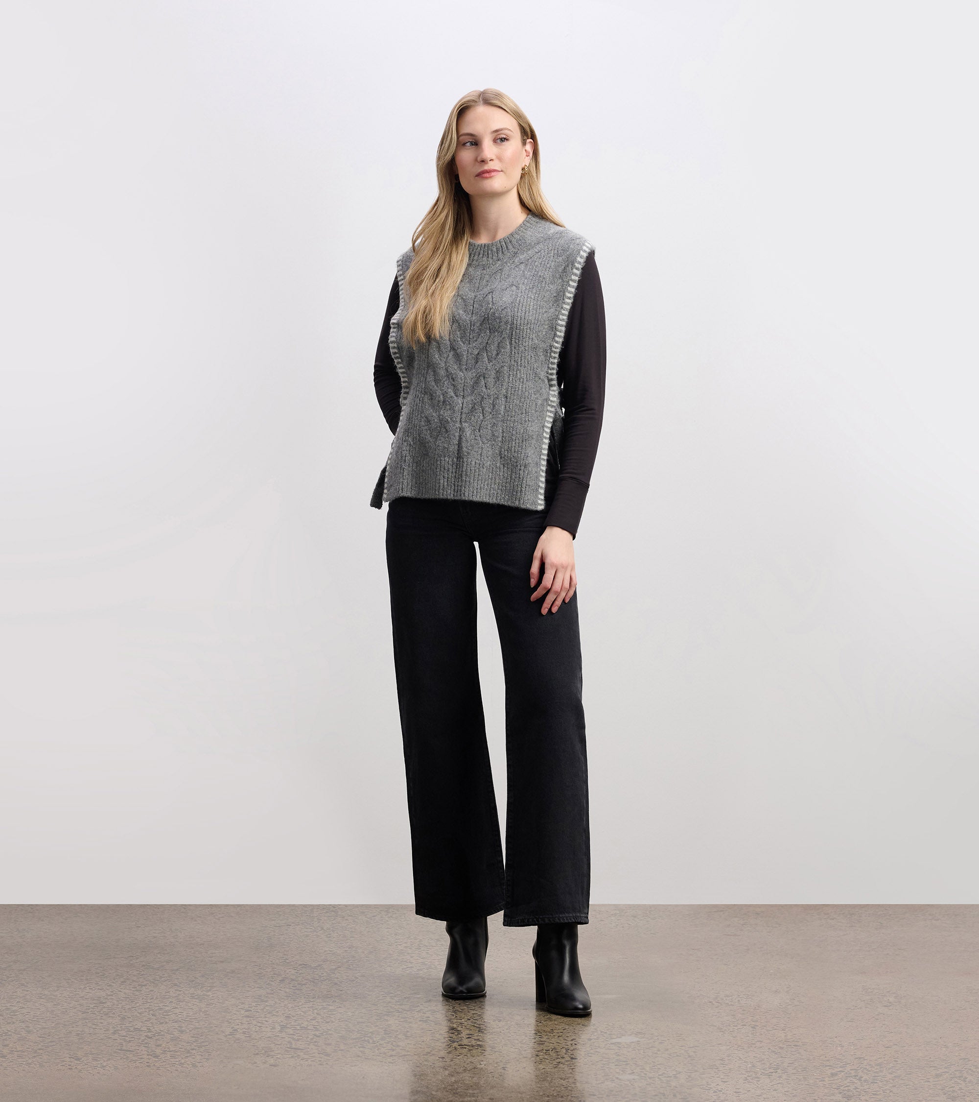 Side-Tie Sweater Vest - Charcoal Melange | Hatley Discount Women