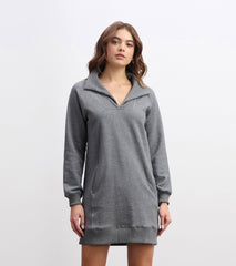 Anna Notch Neck Dress - Charcoal Melange | Hatley Outlet Women