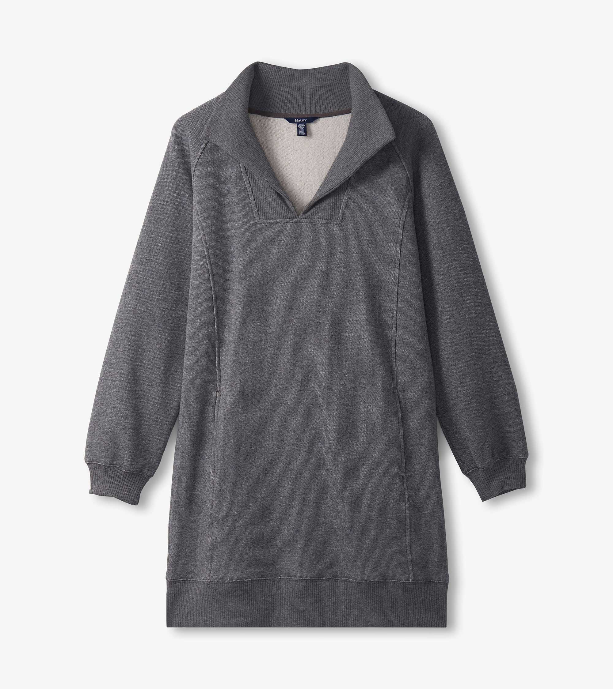 Anna Notch Neck Dress - Charcoal Melange | Hatley Outlet Women