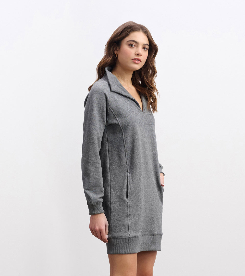 Anna Notch Neck Dress - Charcoal Melange | Hatley Outlet Women