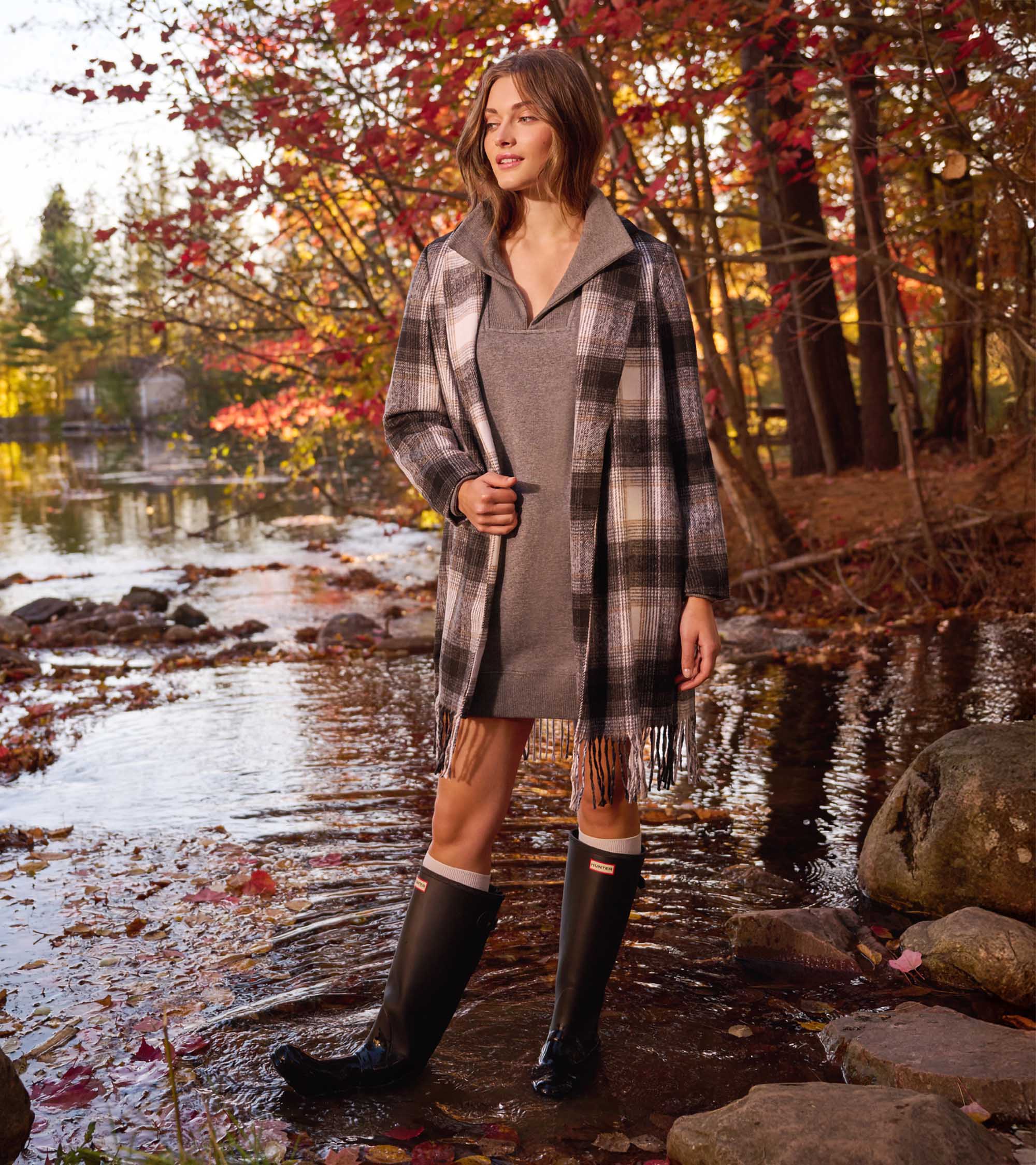 Anna Notch Neck Dress - Charcoal Melange | Hatley Outlet Women
