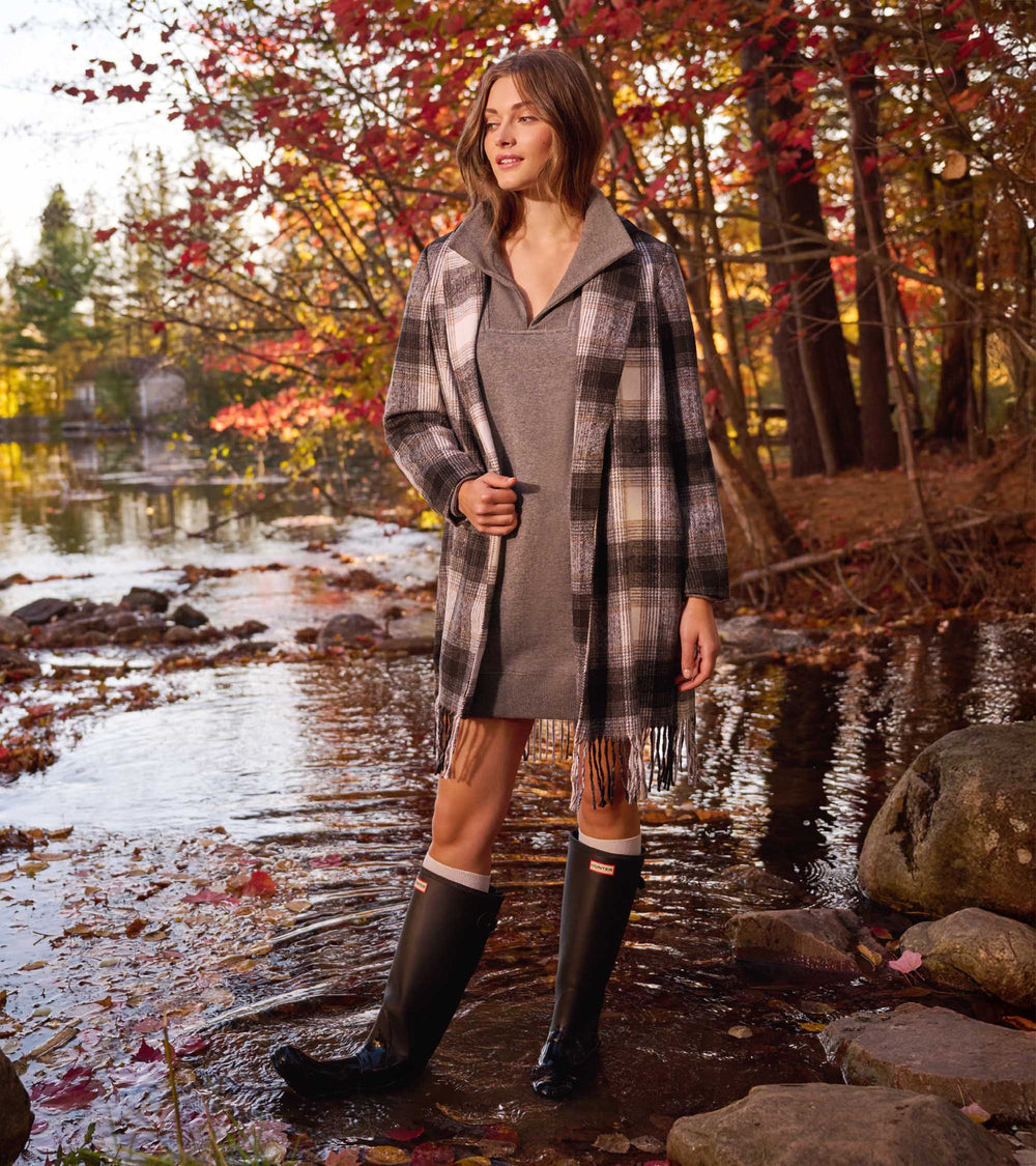 Anna Notch Neck Dress - Charcoal Melange | Hatley Outlet Women