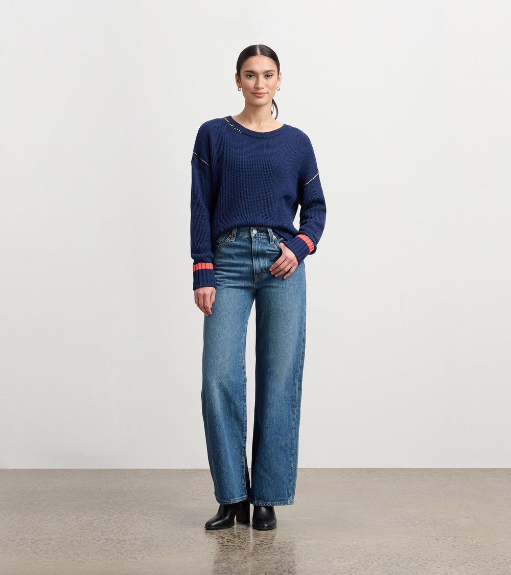 Waffle Knit Sweater - Navy | Hatley Onsale Women
