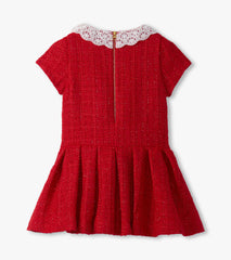 Girls Sparkle Boucle Pleated Lace Collar Dress | Hatley Onsale Girls