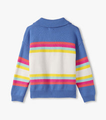 Girls Royal Colorblock Johnny Collar Sweater | Hatley Discount Girls