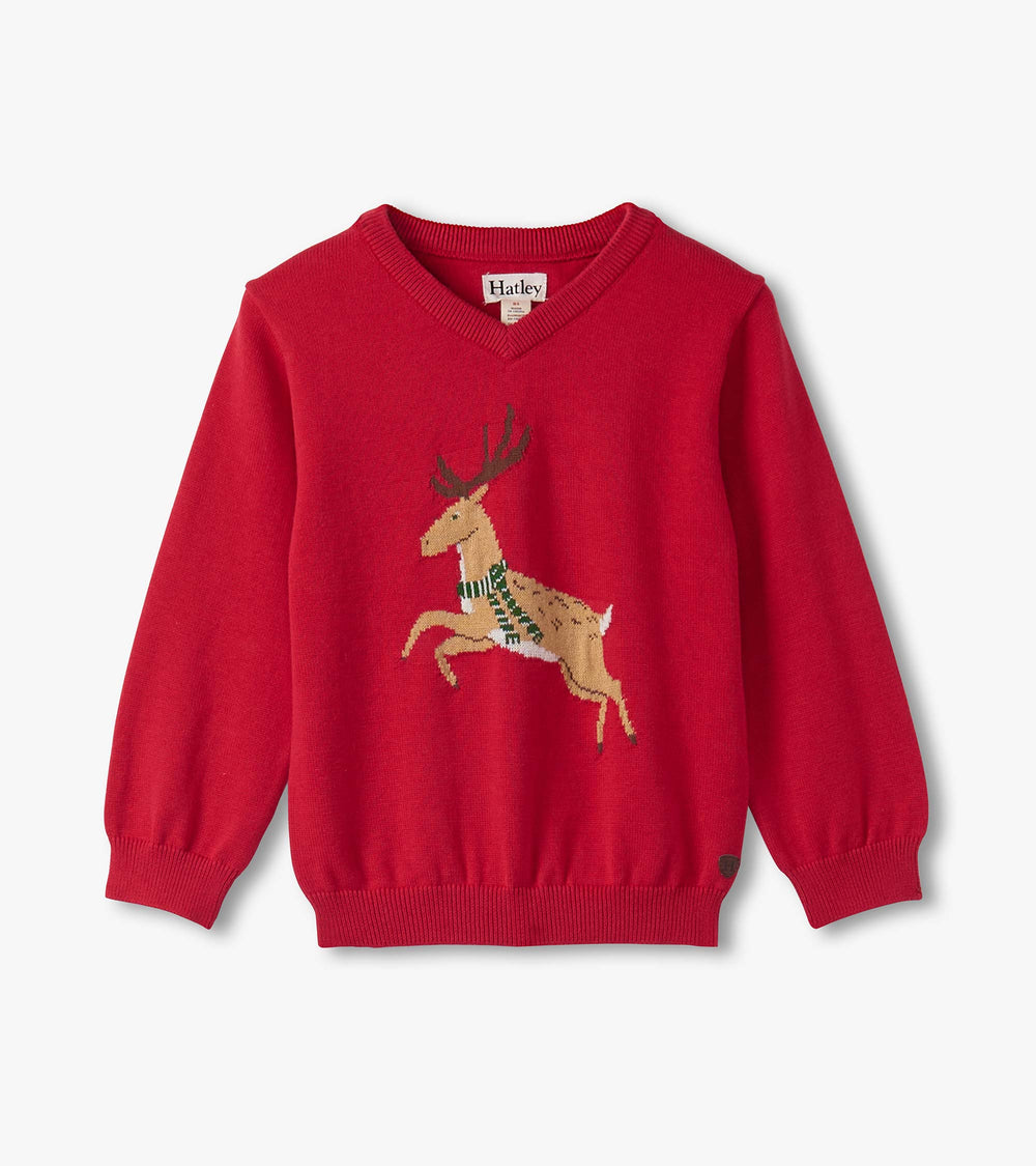Baby & Toddler Boys Deer V-Neck Sweater | Hatley Sale Baby & Toddler