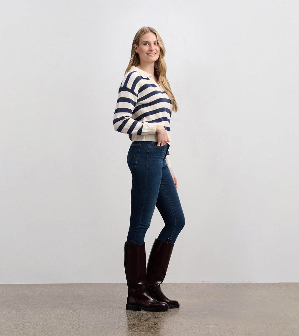 Johnny Collar Sweater - Nautical Stripes | Hatley Discount Women