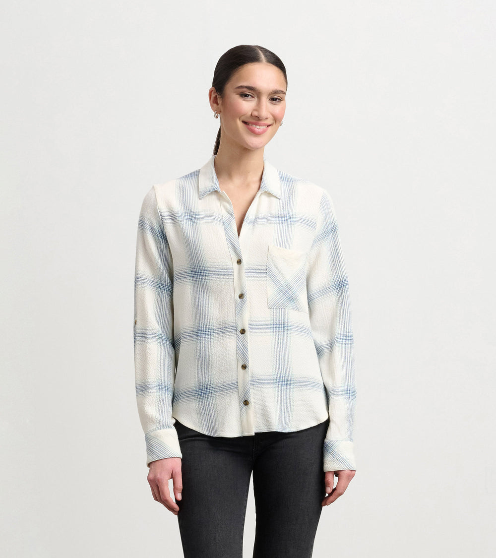 Lila Button Down - Turquoise Plaid | Hatley Discount Women