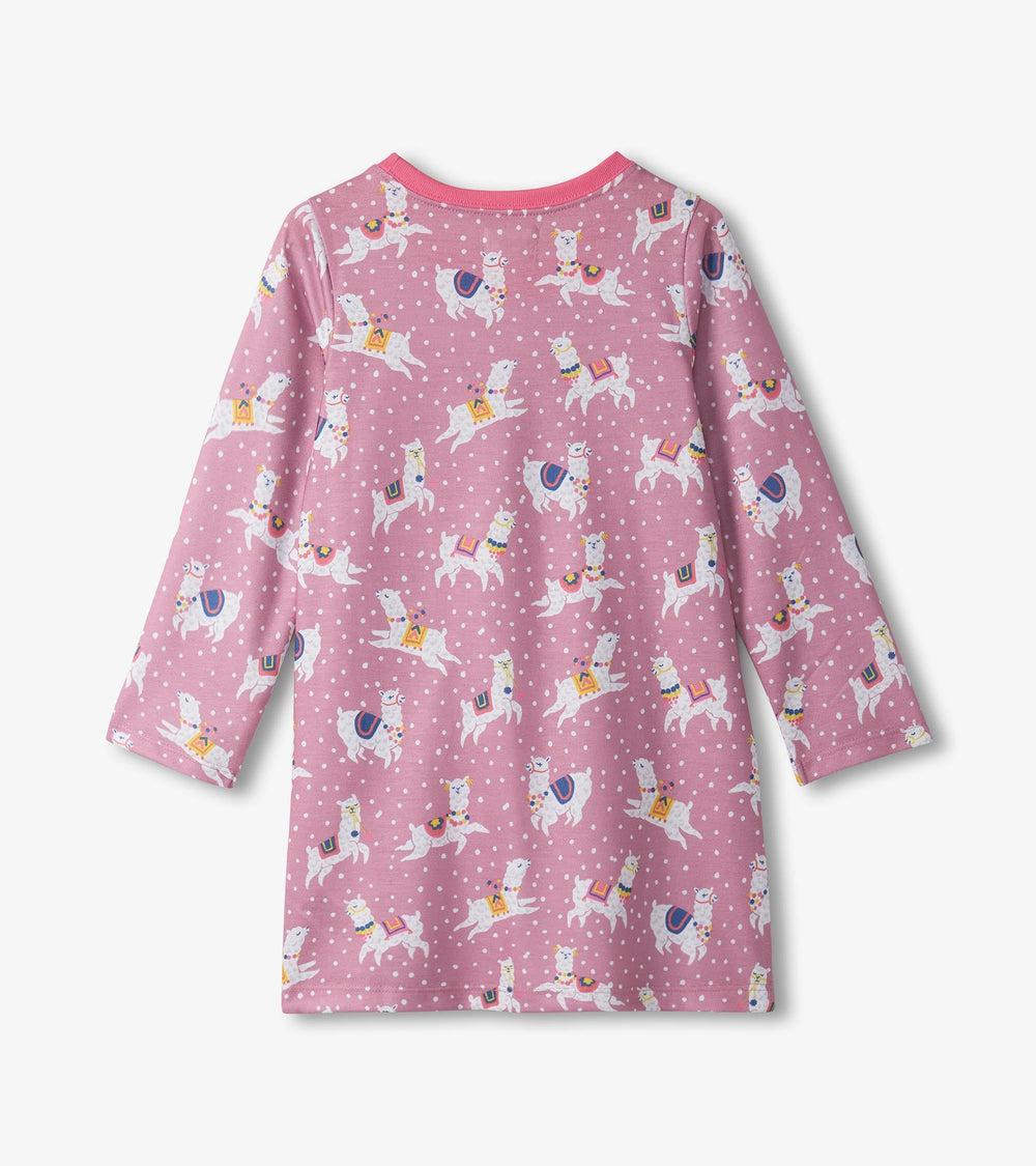 Girls Dancing Alpacas Long Sleeve Nightdress | Hatley Outlet Girls