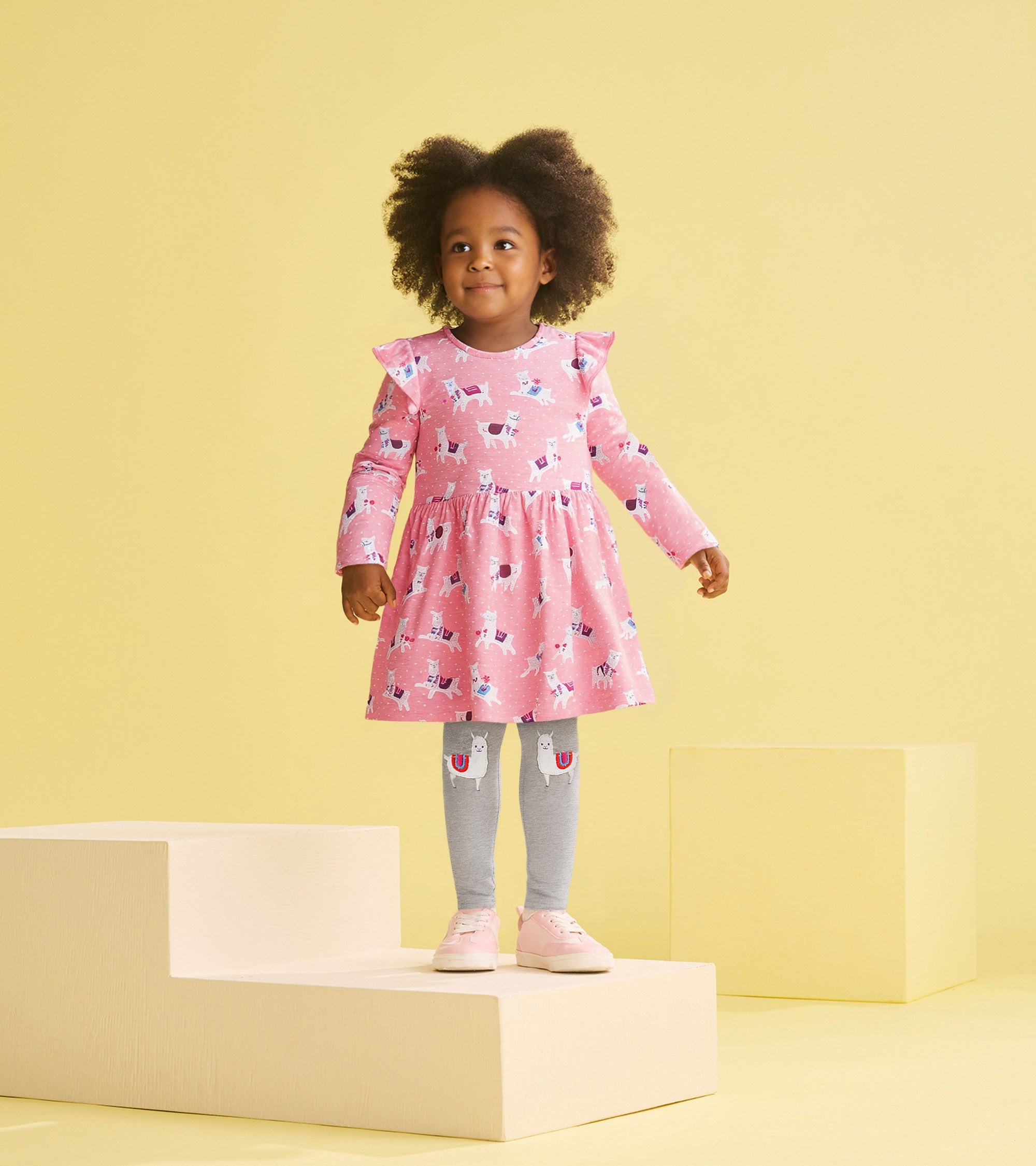 Baby & Toddler Girls Dancing Alpacas Ruffle Sleeve Dress and Legging S | Hatley Baby & Toddler