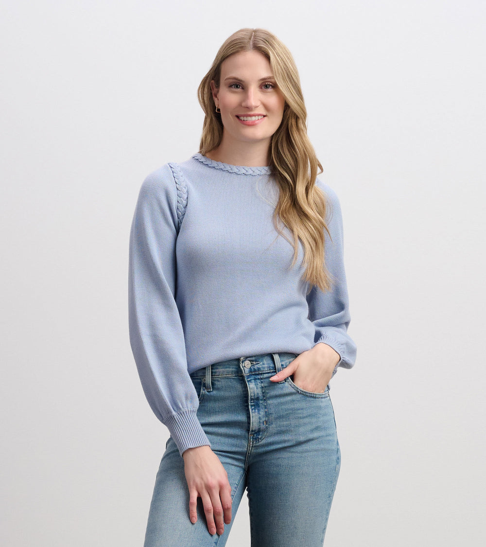 Braided Sweater - Bright Denim Blue | Hatley Sale Women