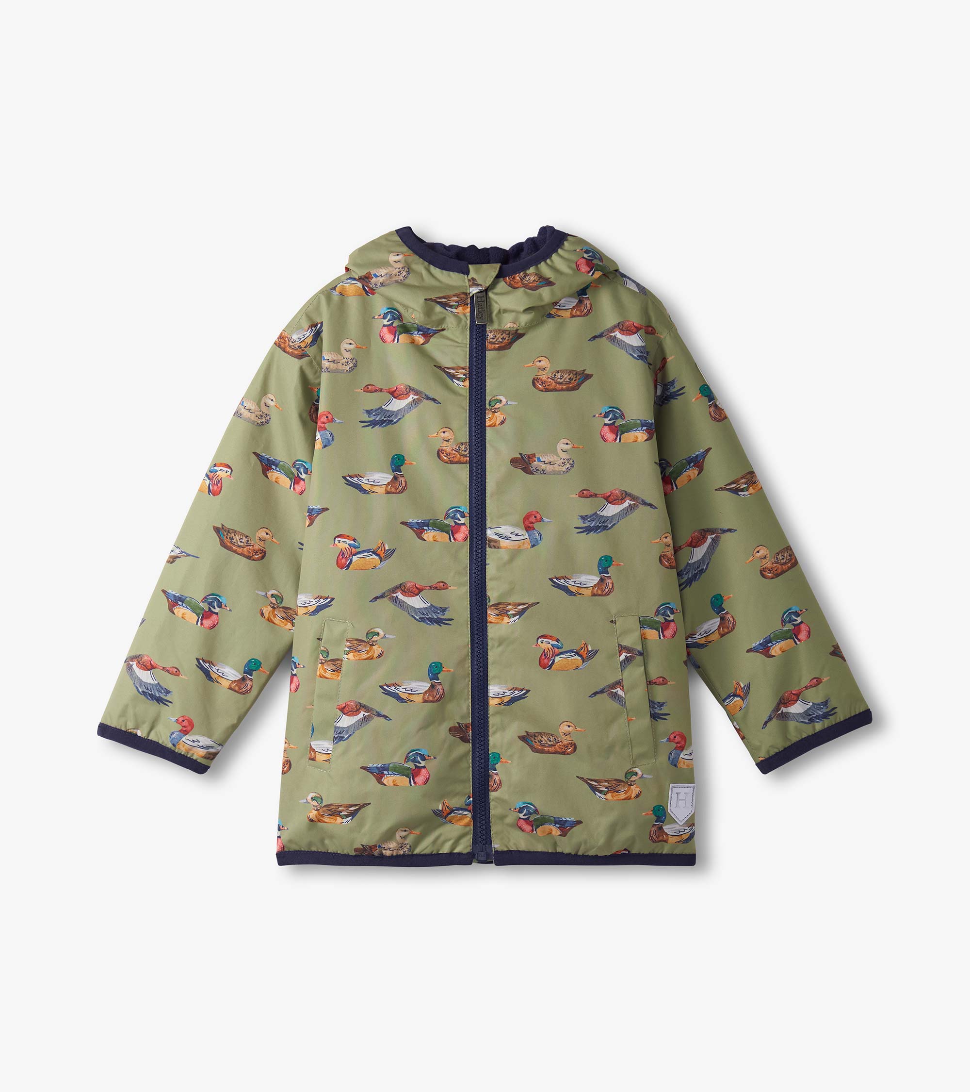 Boys Duck Decoys Zip-Up Lightweight Rain Jacket | Hatley Sale Boys
