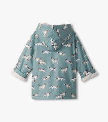 Boys Hunting Dogs Sherpa Lined Zip-Up Rain Jacket | Hatley