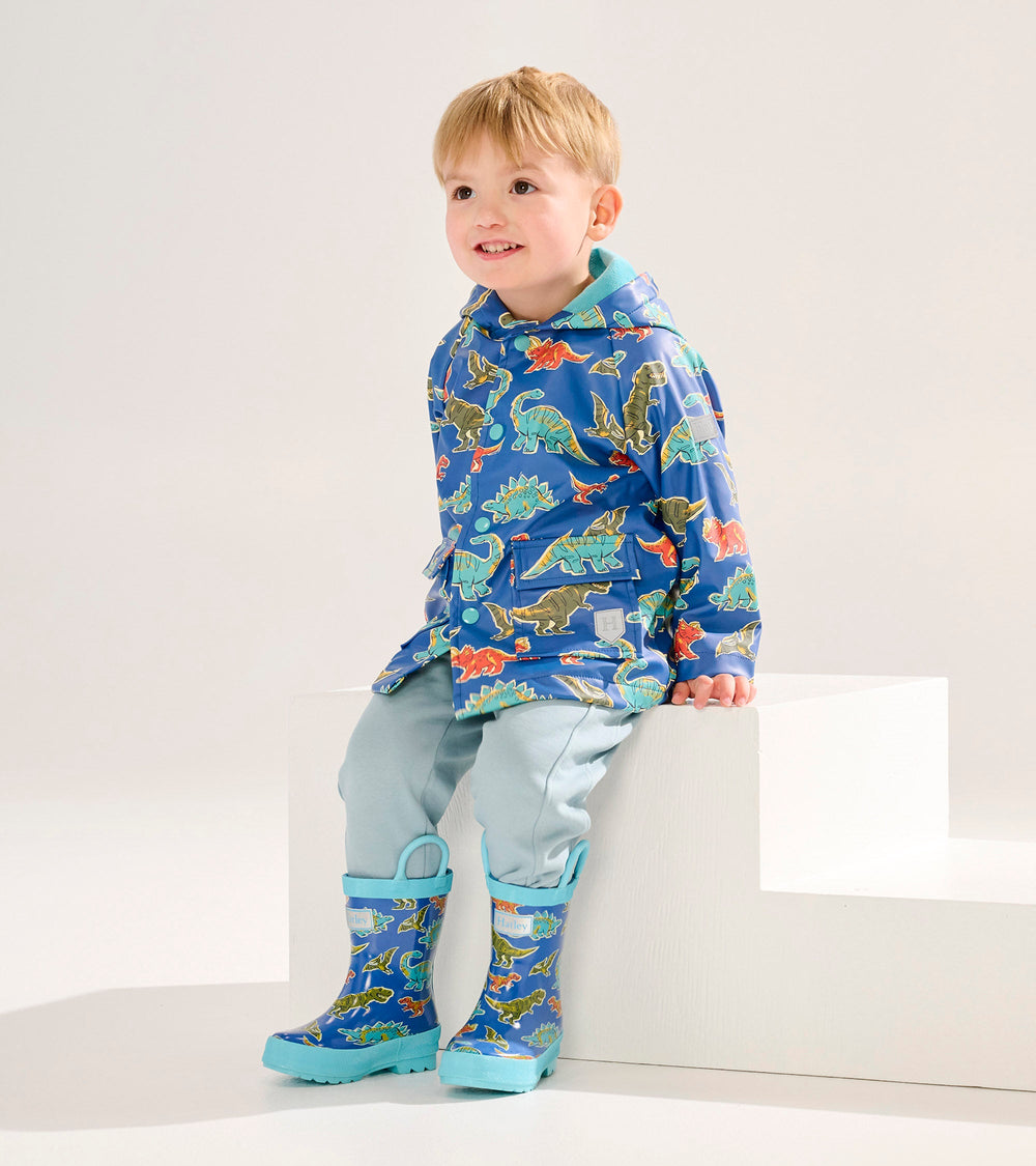 Baby & Toddler Boys Dino Roar Button-Up Rain Jacket | Hatley For Baby & Toddler