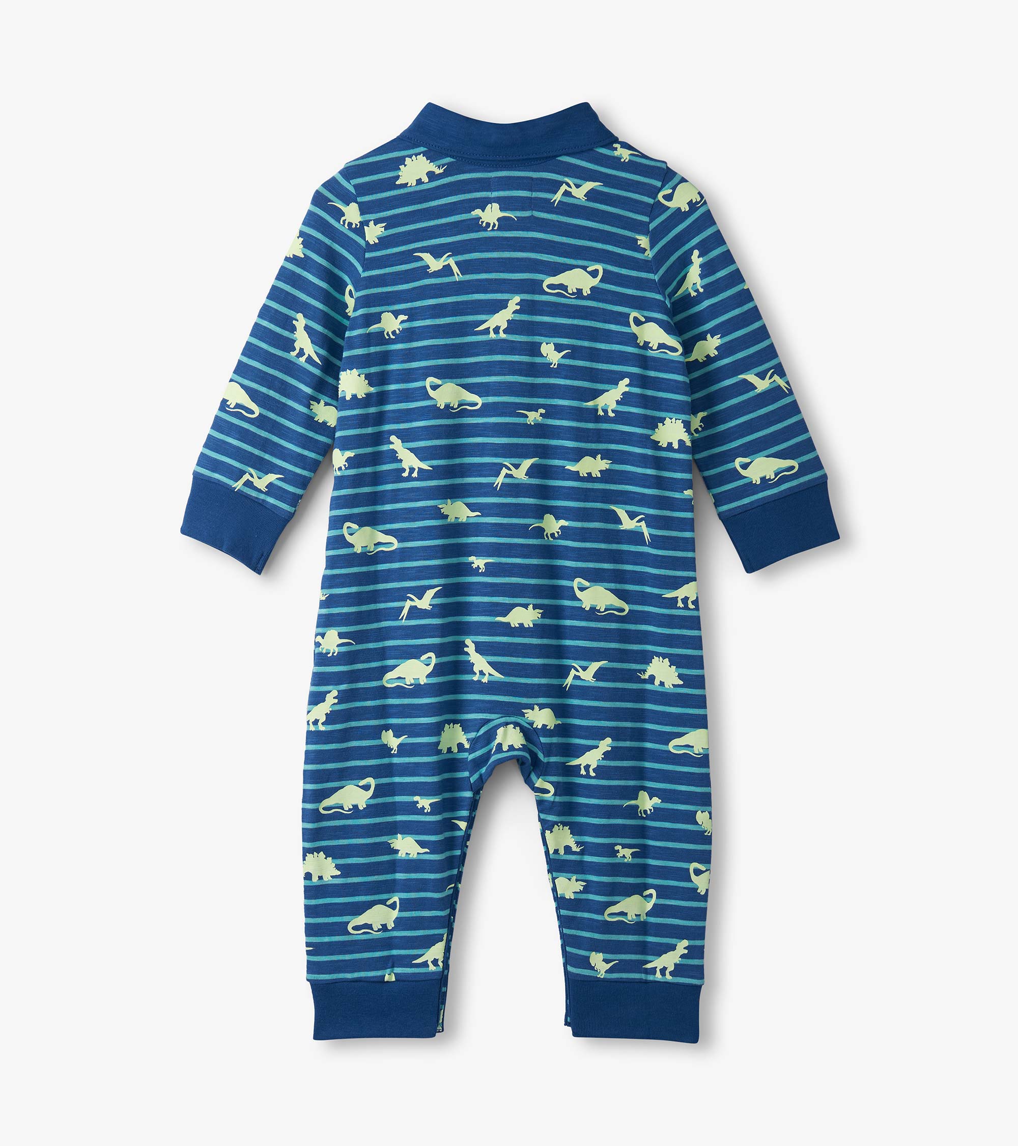 Baby Boys Glow in the Dark Mini Dino Polo Romper | Hatley Sale Baby & Toddler