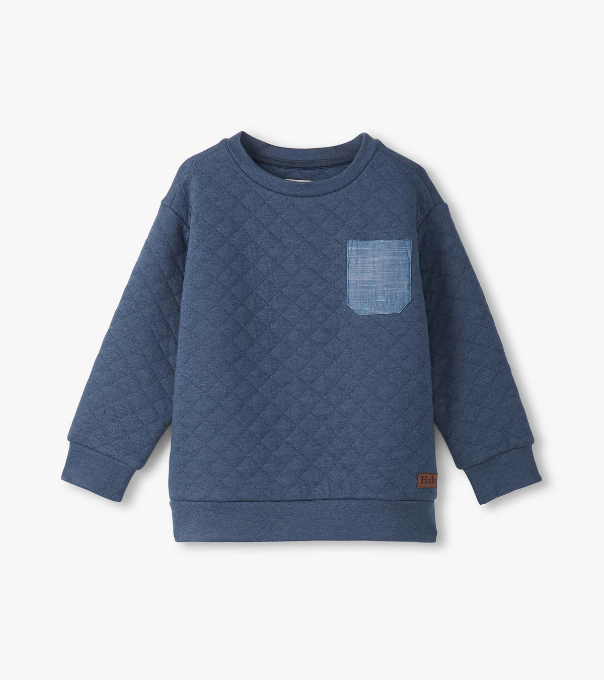 Boys Ensign Blue Quilted Pullover | Hatley