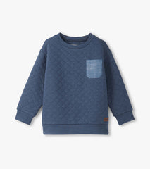 Boys Ensign Blue Quilted Pullover | Hatley