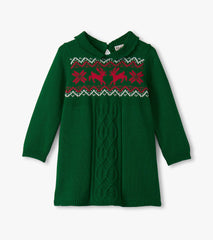 Baby & Toddler Girls Eden Green Cable Knit Sweater Dress | Hatley Discount Baby & Toddler