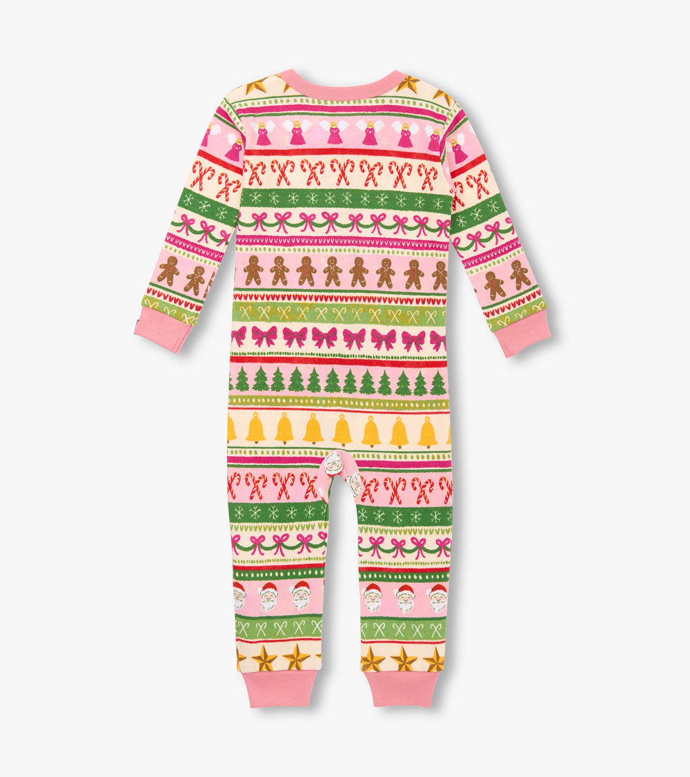 Baby Girls Pink Fun Fair Isle Cotton Sleeper | Hatley Onsale Baby & Toddler