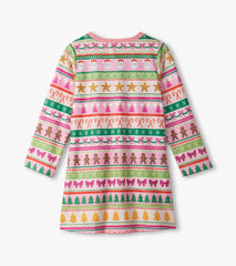 Girls Pink Fun Fair Isle Long Sleeve Nightdress | Hatley Onsale Girls