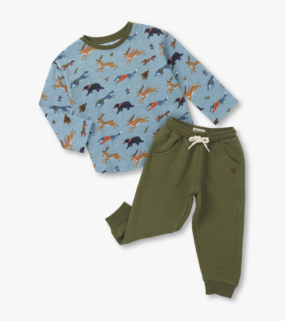 Baby & Toddler Boys Forest Animals Graphic Lounge Set | Hatley