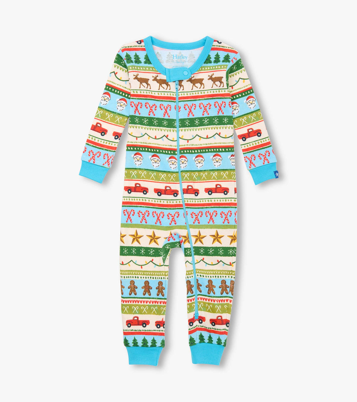 Baby Boys Blue Fun Fair Isle Cotton Sleeper | Hatley Discount Baby & Toddler