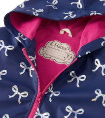 Girls Silver Ribbon Zip-Up Rain Jacket | Hatley