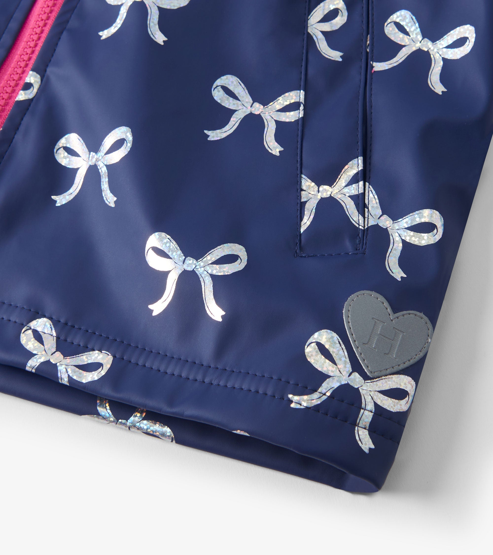Girls Silver Ribbon Zip-Up Rain Jacket | Hatley