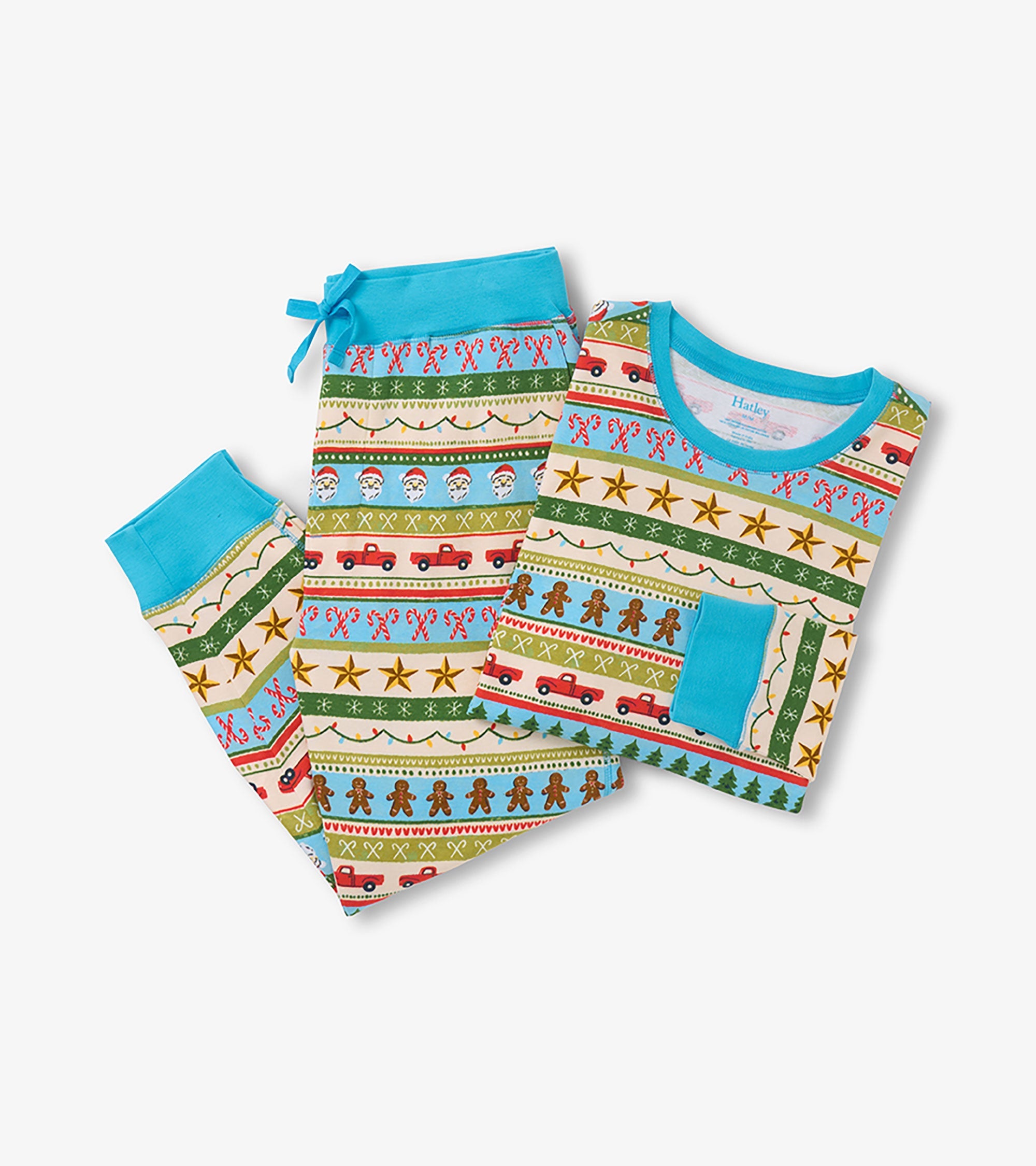Men's Blue Fun Fair Isle Cotton Pajama Set | Hatley Outlet Women
