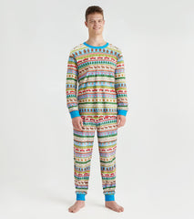Men's Blue Fun Fair Isle Cotton Pajama Set | Hatley Outlet Women
