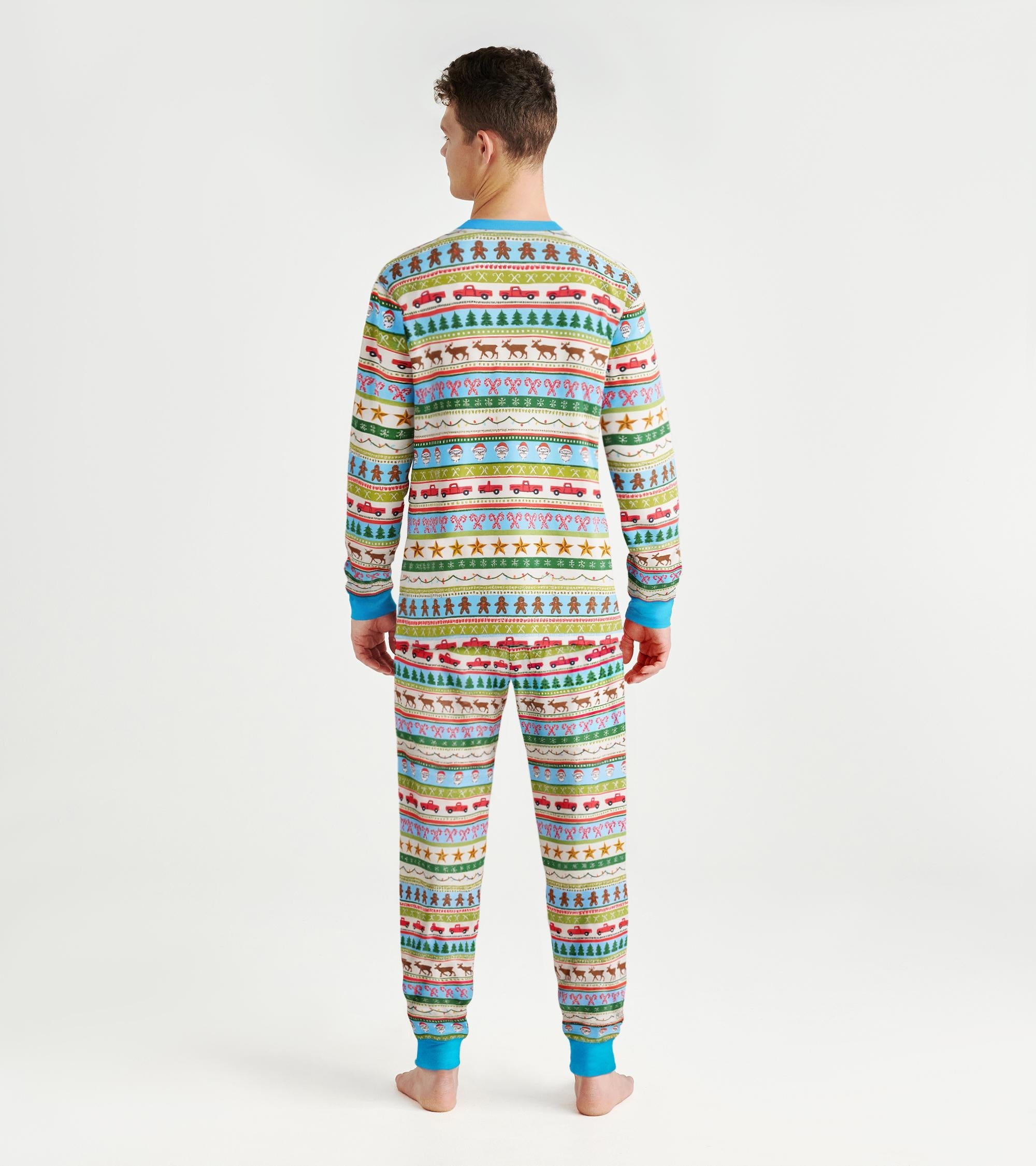 Men's Blue Fun Fair Isle Cotton Pajama Set | Hatley Outlet Women