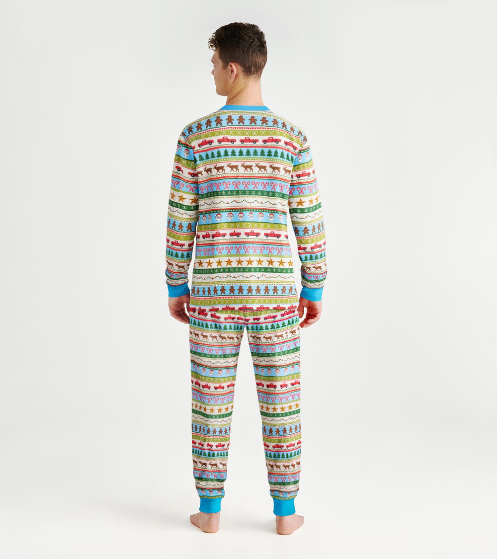 Men's Blue Fun Fair Isle Cotton Pajama Set | Hatley Outlet Women