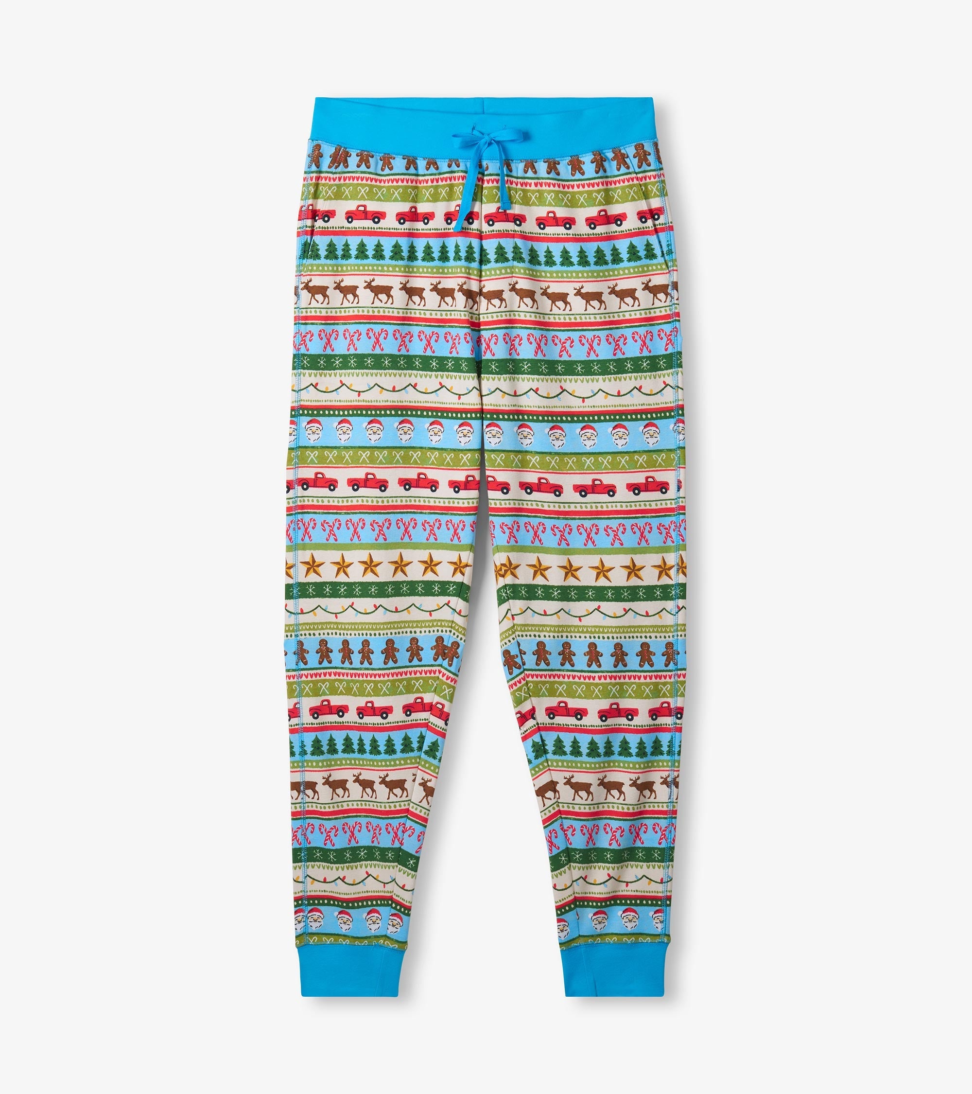 Men's Blue Fun Fair Isle Cotton Pajama Set | Hatley Outlet Women