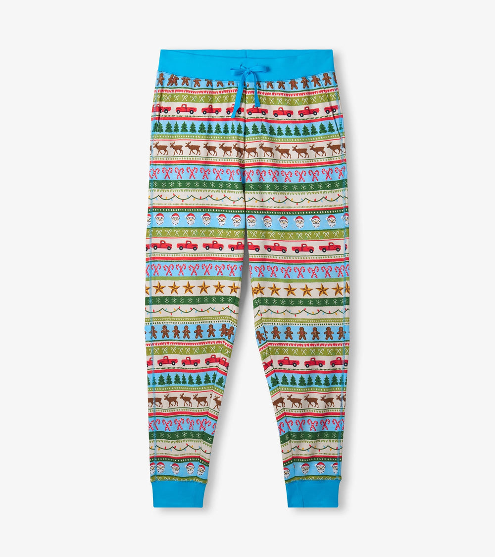 Men's Blue Fun Fair Isle Cotton Pajama Set | Hatley Outlet Women