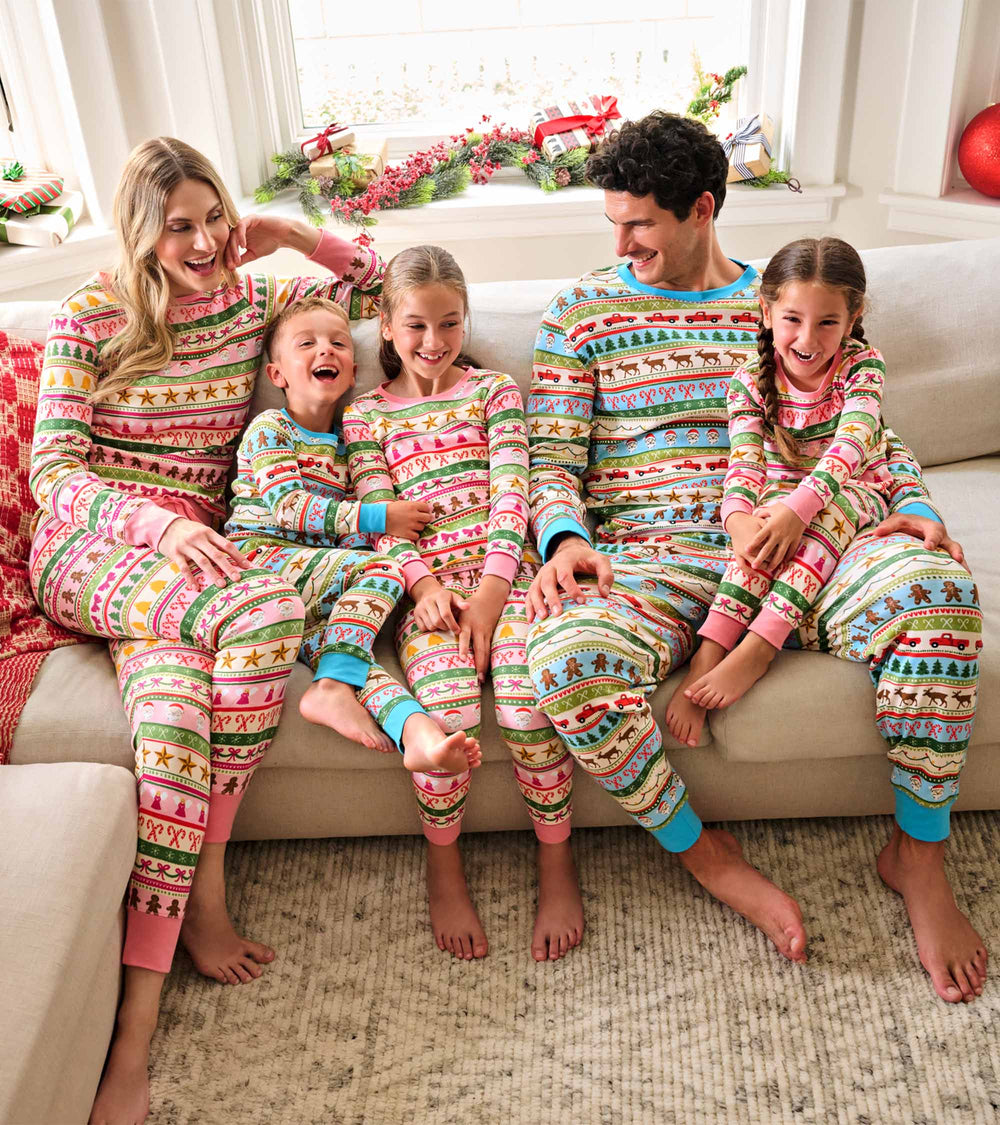 Men's Blue Fun Fair Isle Cotton Pajama Set | Hatley Outlet Women