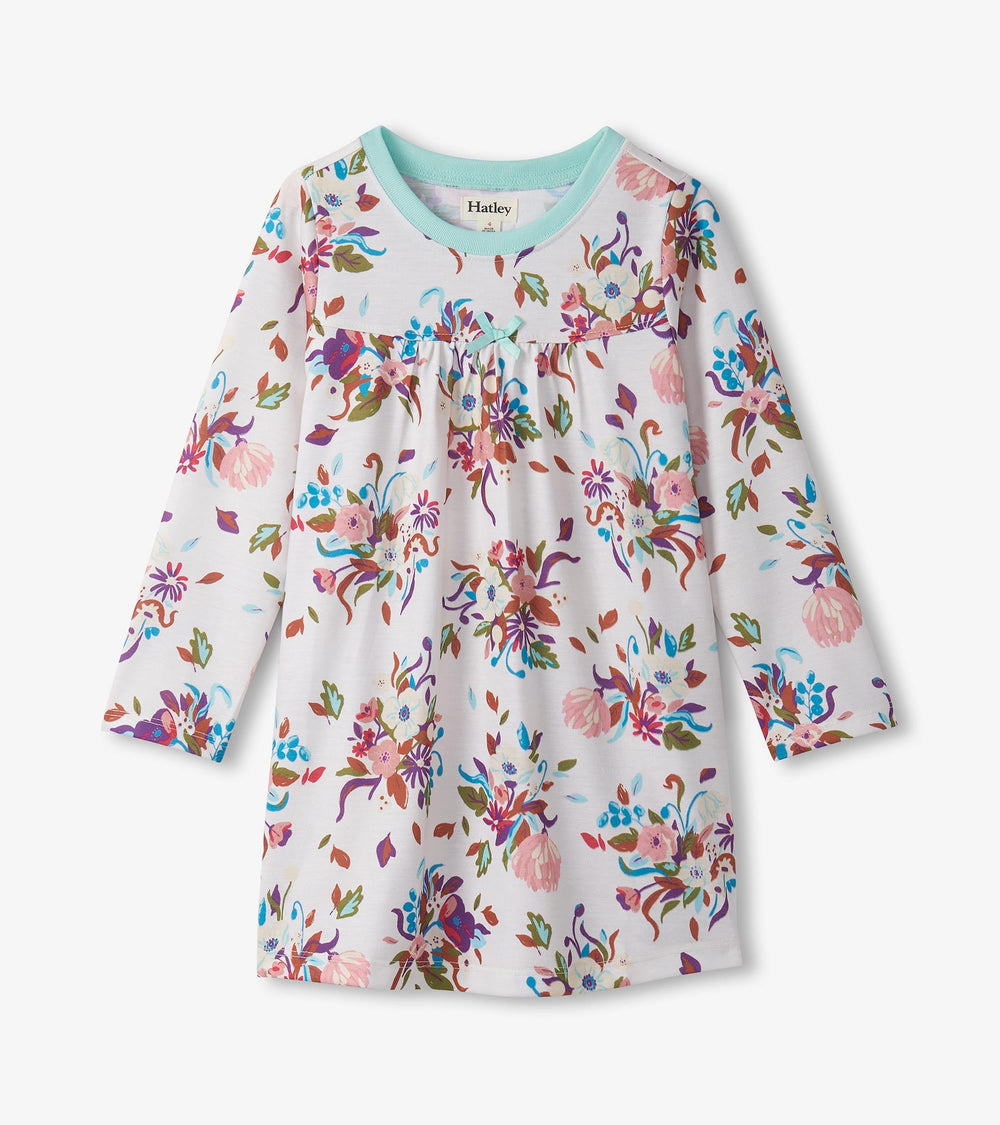 Girls Fall Floral Long Sleeve Nightdress | Hatley US Girls