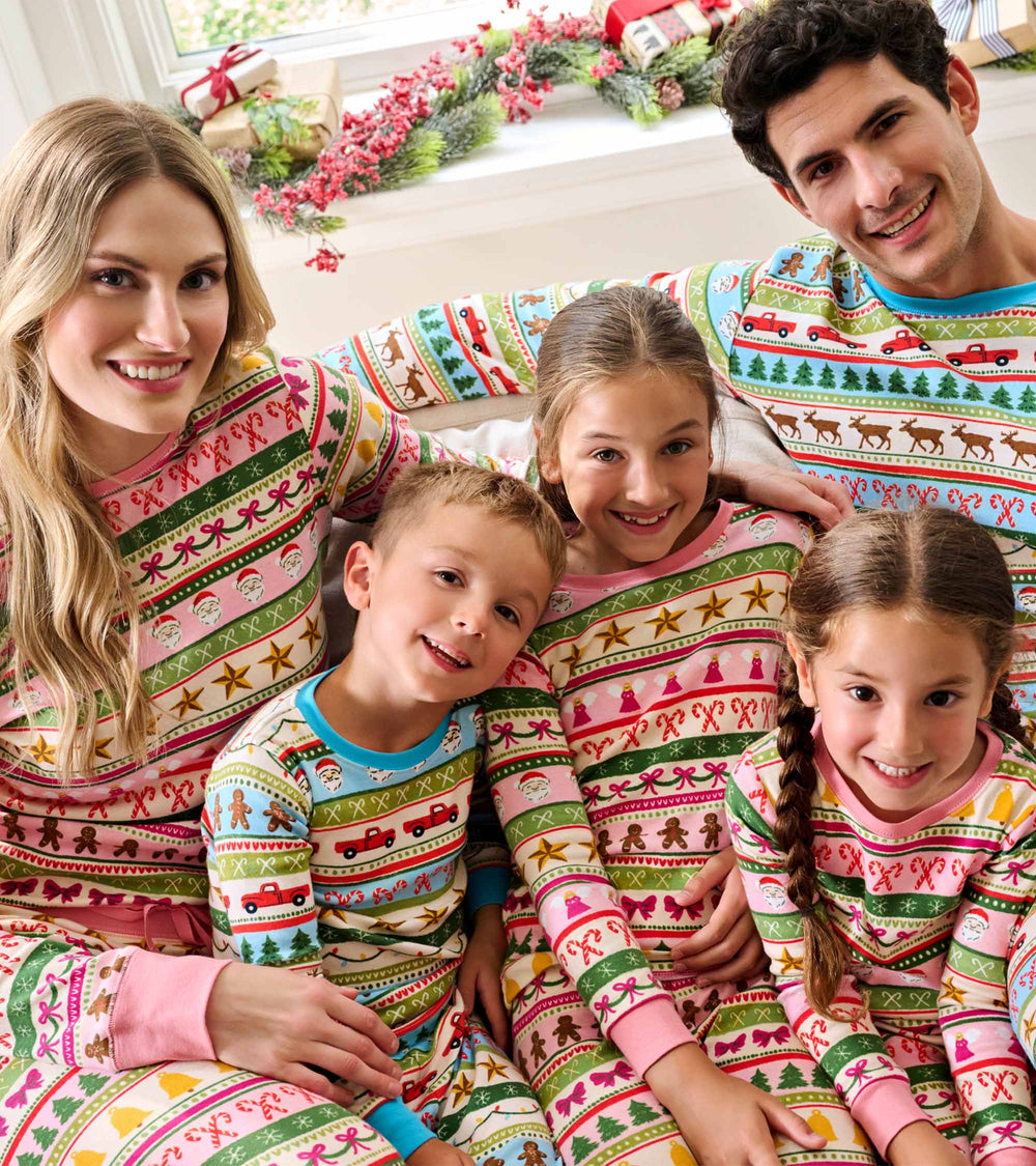 Girls Pink Fun Fair Isle Cotton Pajama Set | Hatley For Girls