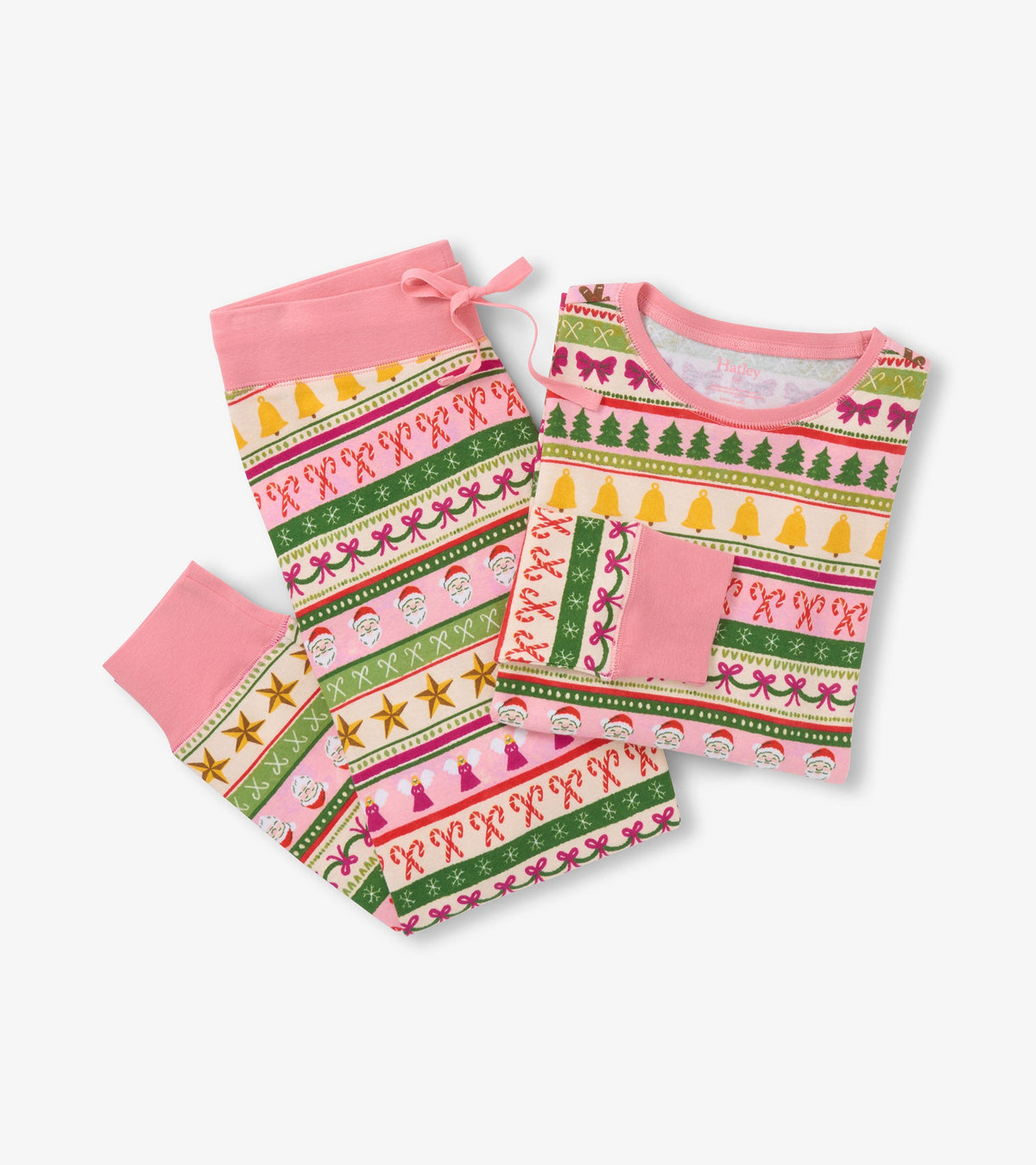 Women's Pink Fun Fair Isle Cotton Pajama Set | Hatley Onsale Women