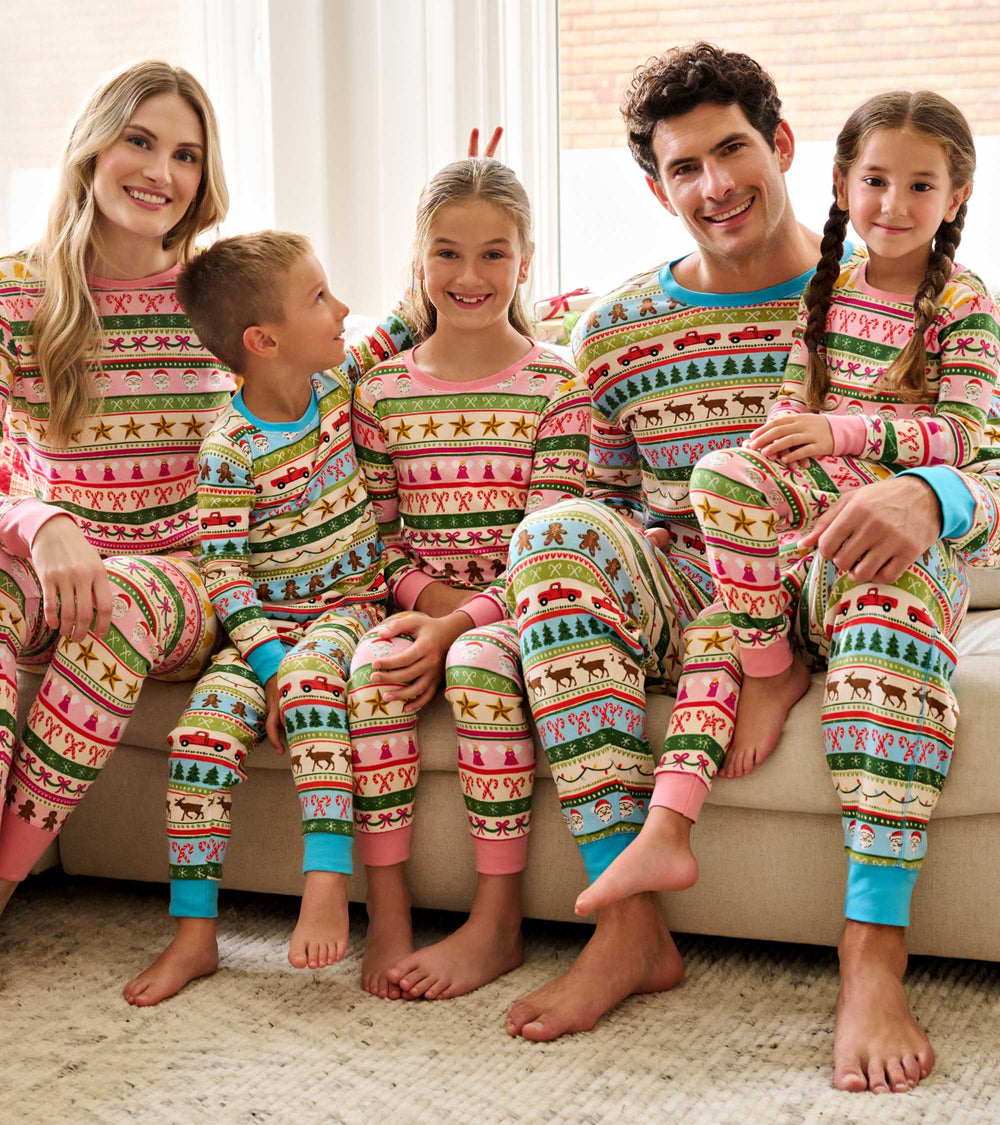 Women's Pink Fun Fair Isle Cotton Pajama Set | Hatley Onsale Women