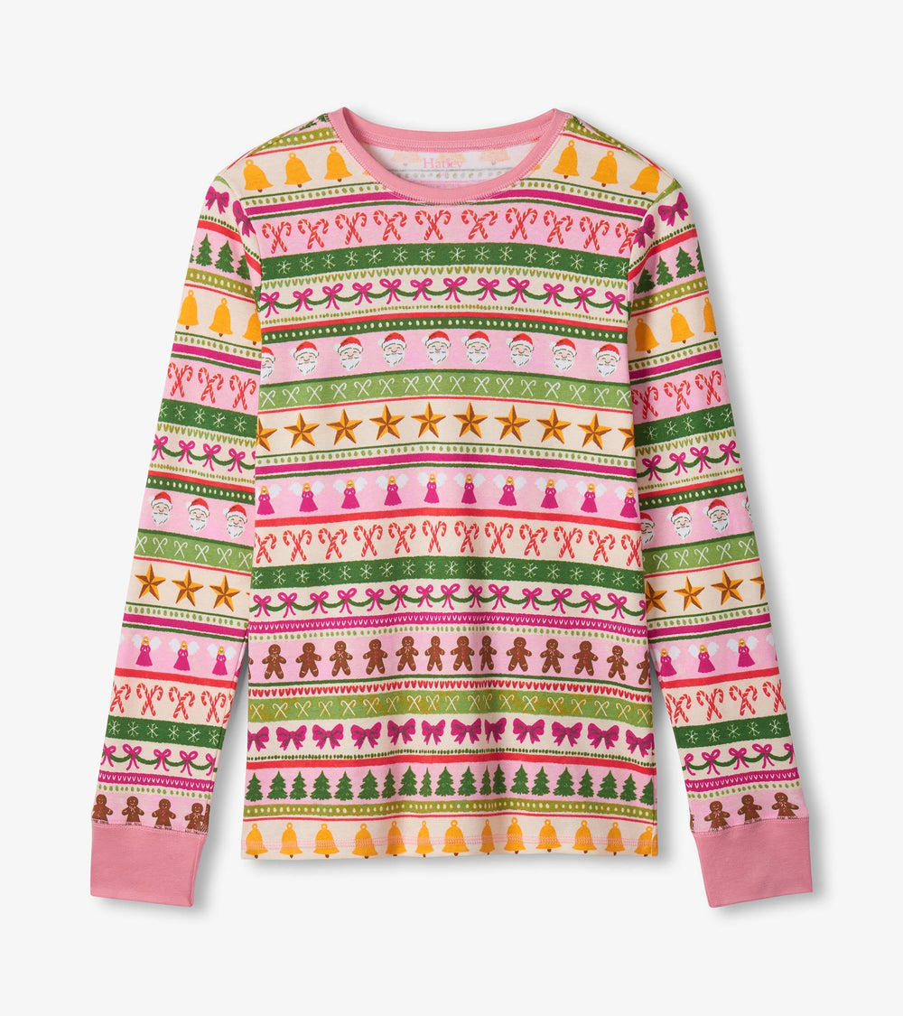 Women's Pink Fun Fair Isle Cotton Pajama Set | Hatley Onsale Women