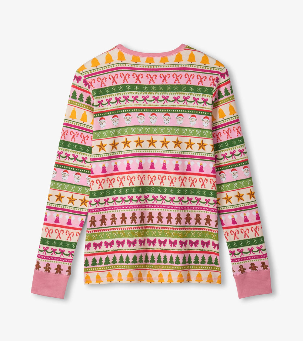 Women's Pink Fun Fair Isle Cotton Pajama Set | Hatley Onsale Women