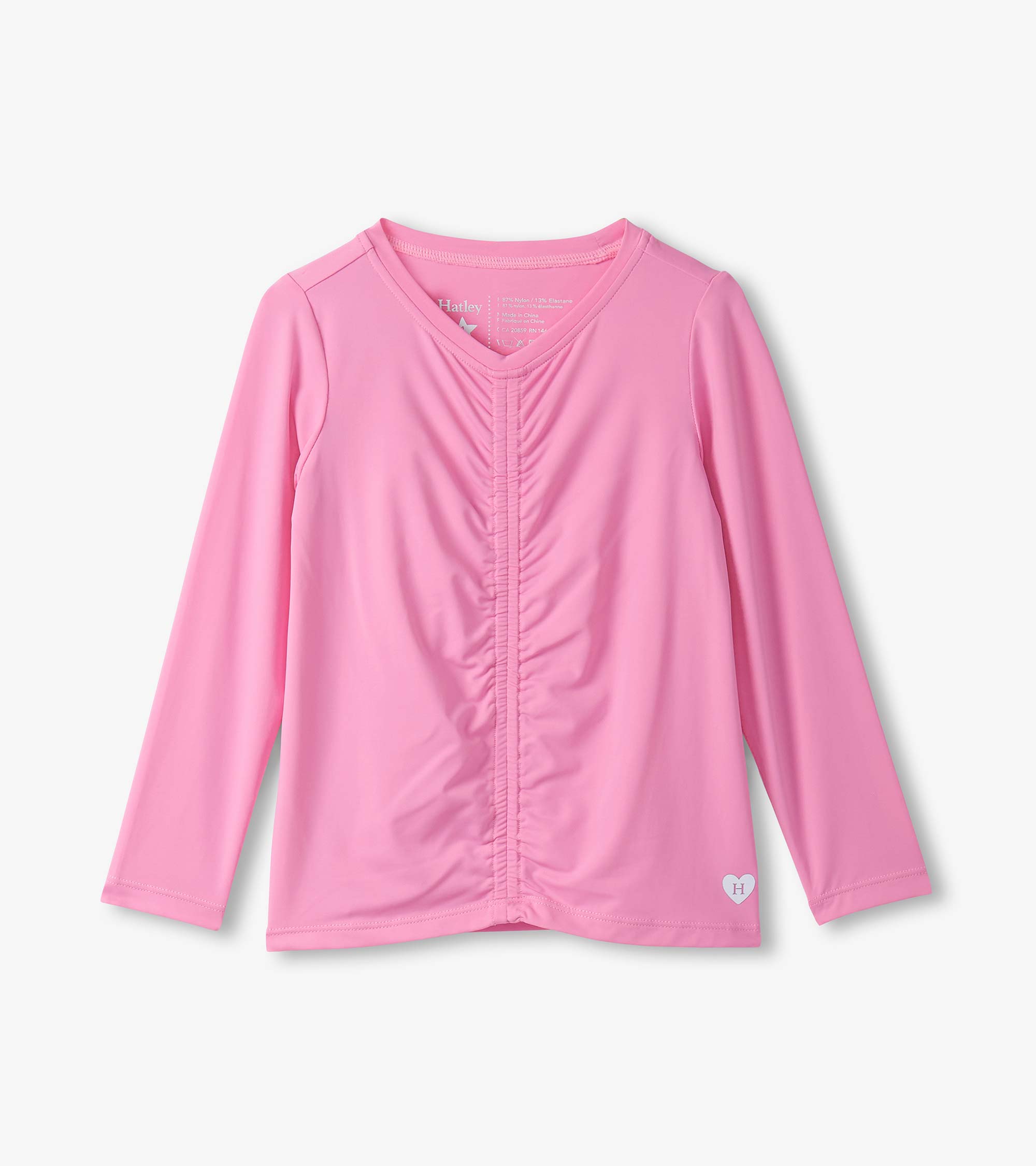 Girls Fuchsia Pink Gathered Front Top | Hatley