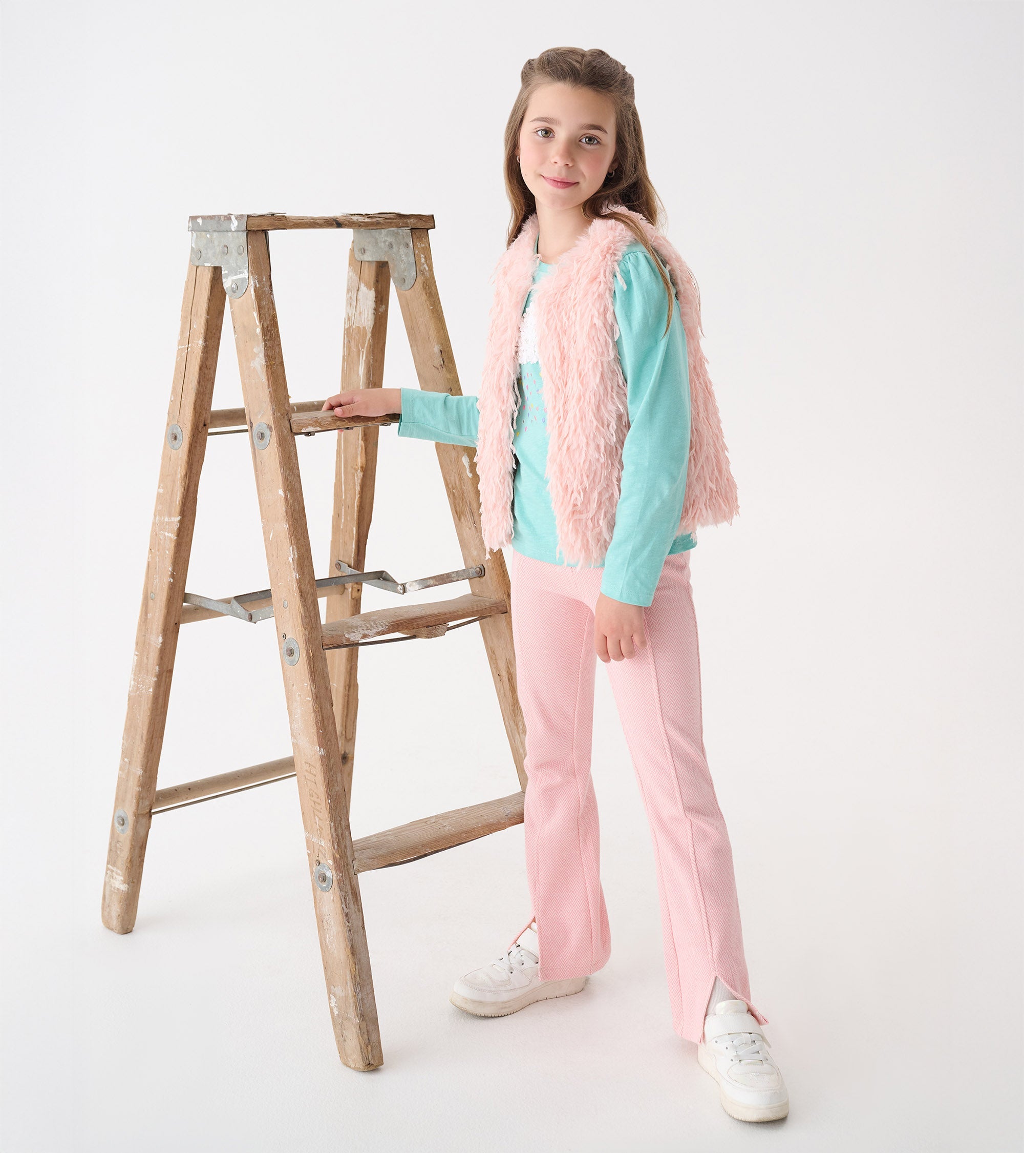 Girls Pale Pink Feather Faux Fur Vest | Hatley Onsale Girls