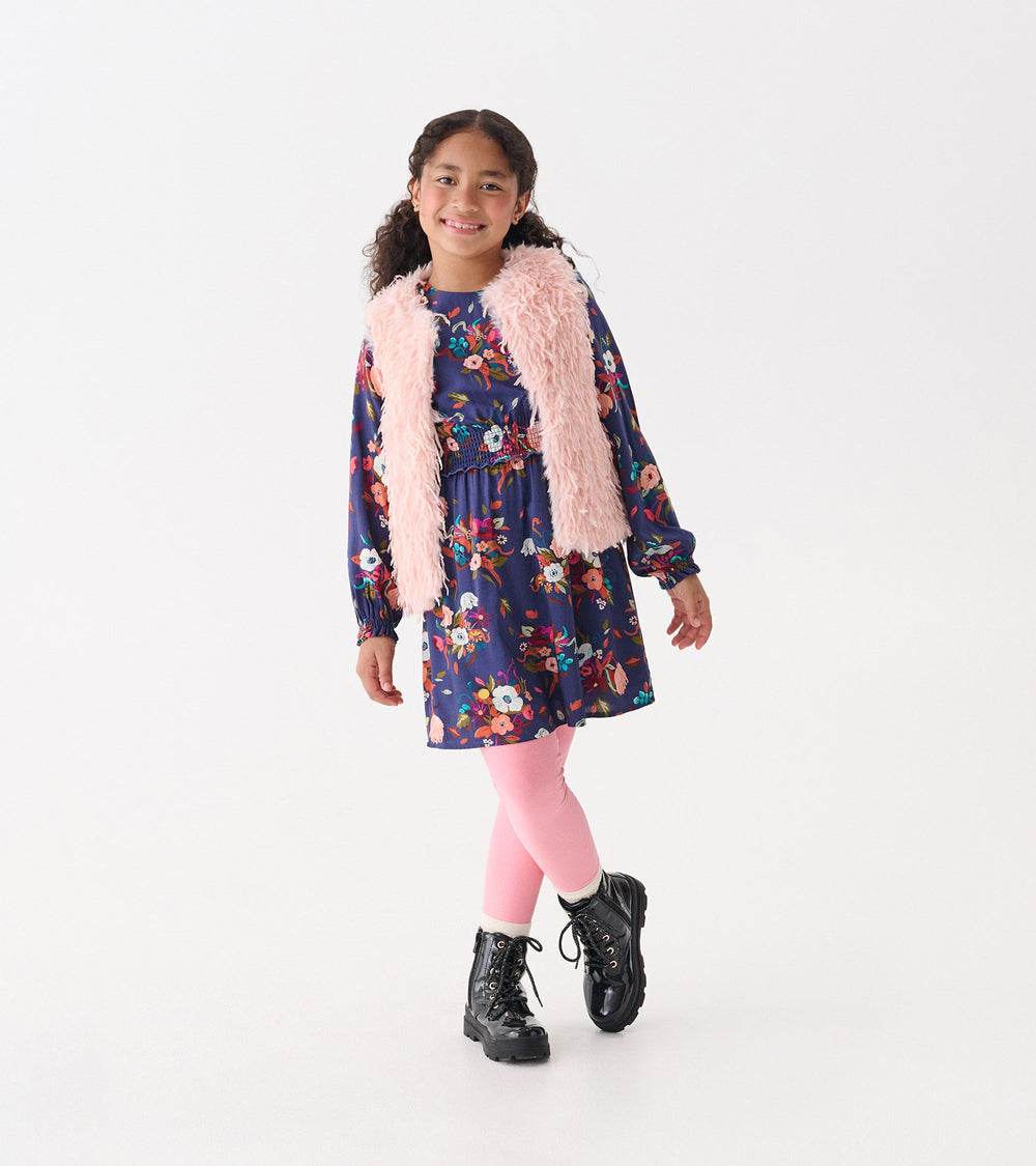 Girls Pale Pink Feather Faux Fur Vest | Hatley Onsale Girls