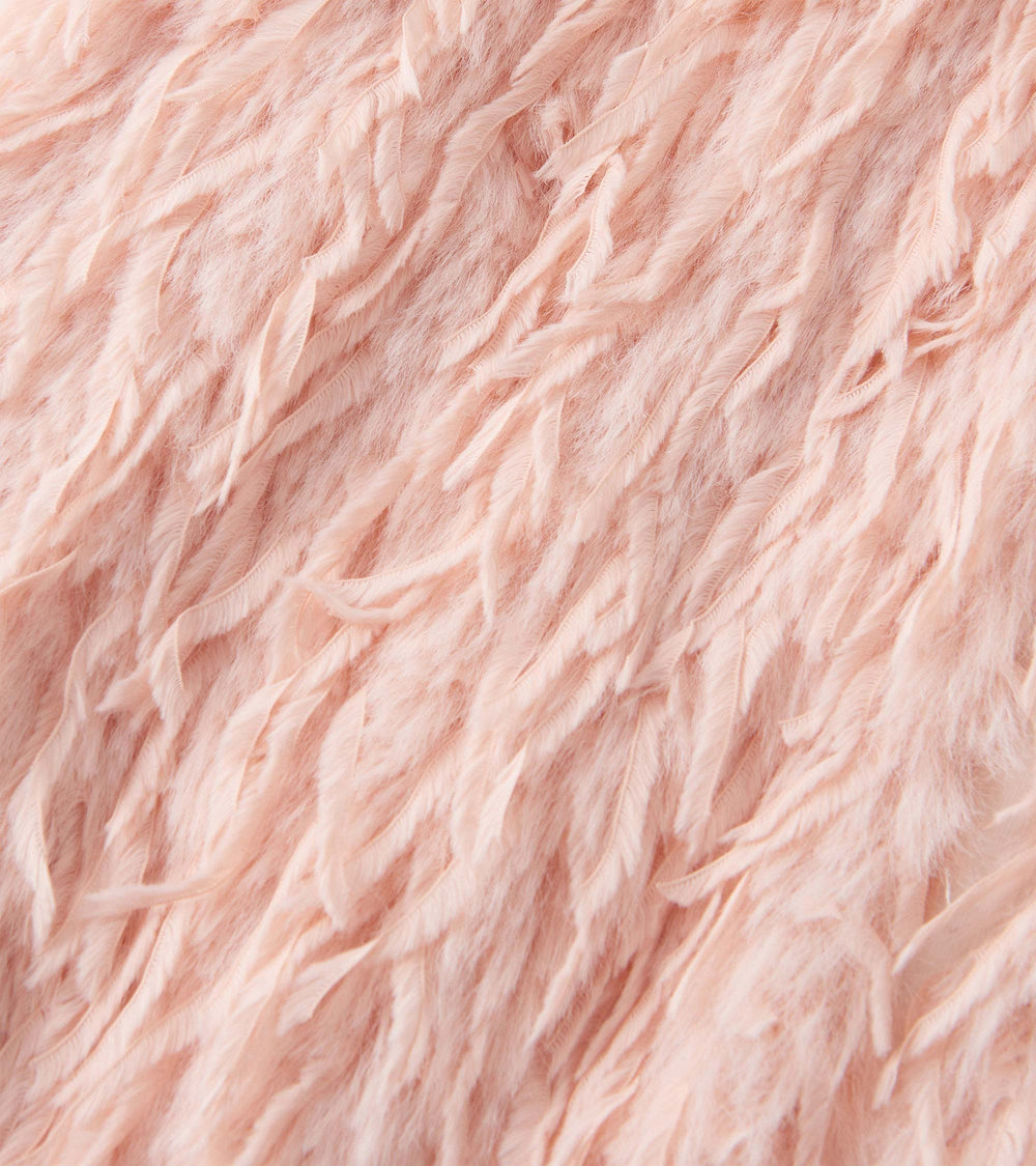 Girls Pale Pink Feather Faux Fur Vest | Hatley Onsale Girls