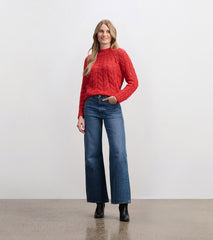 Dylan Cable Knit Sweater - Red | Hatley Outlet Women