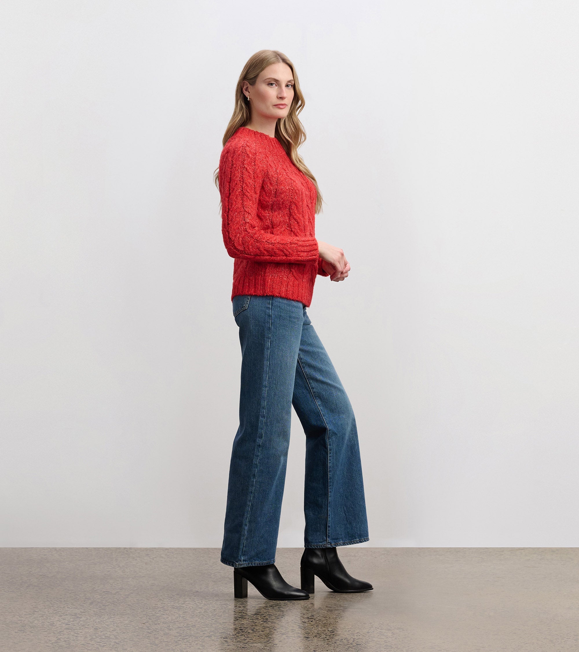 Dylan Cable Knit Sweater - Red | Hatley Outlet Women