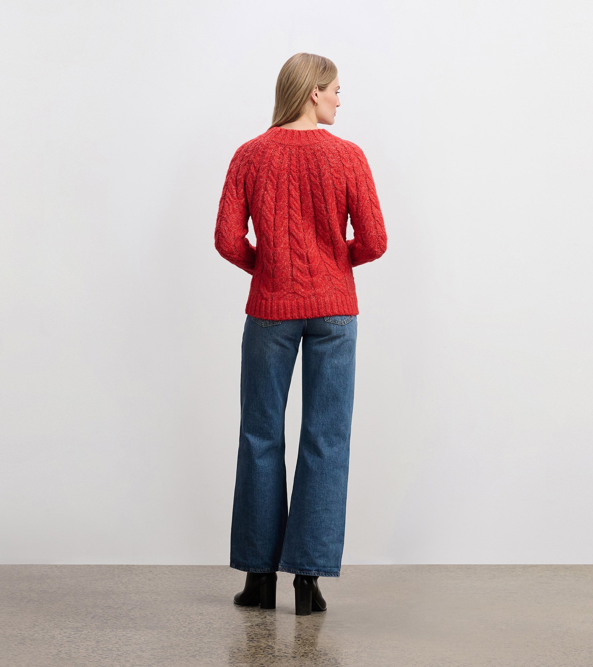 Dylan Cable Knit Sweater - Red | Hatley Outlet Women