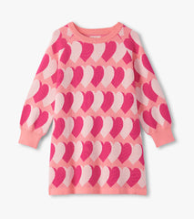 Girls Graphic Hearts Swing Sweater Dress | Hatley Sale Girls